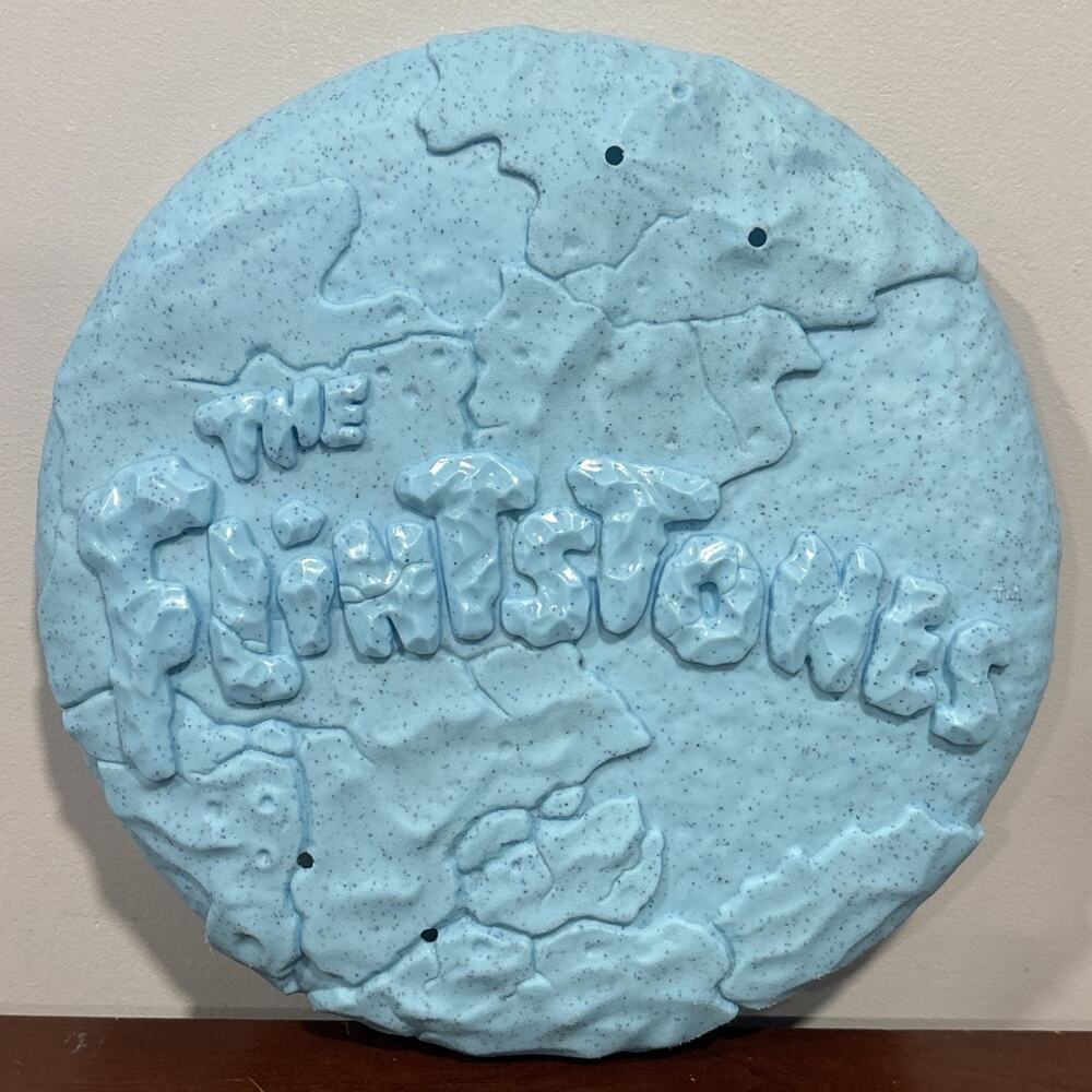 VTG The Flintstones Flying Rock 9" Toy Frisbee Mattel 1993 Universal Studios
